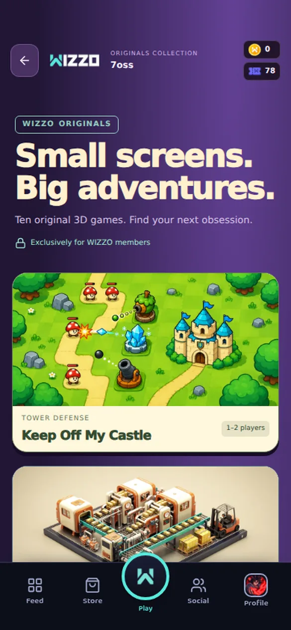 WIZZO Originals inside the app