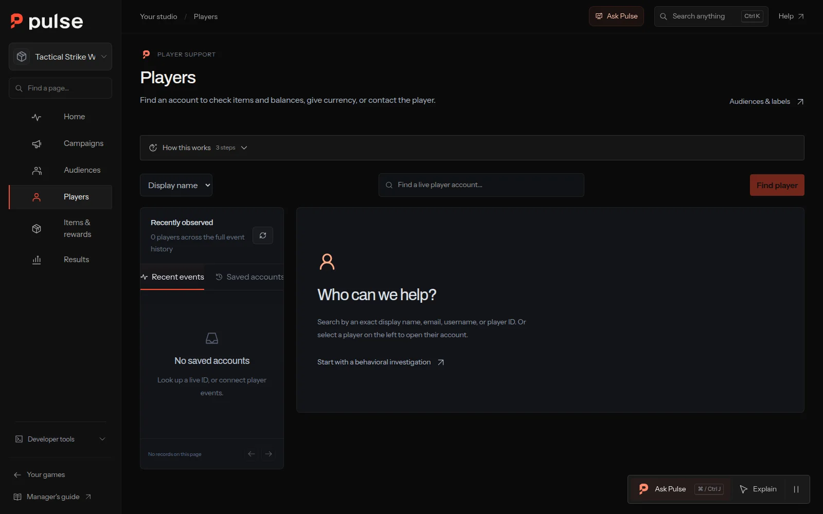 Pulse, help a player